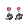 Utah Jazz PINK Swarovski Crystal Stud Rhinestone Earrings