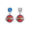 Detroit Pistons BLUE & CLEAR Swarovski Crystal Stud Rhinestone Earrings