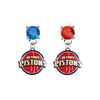 Detroit Pistons BLUE & RED Swarovski Crystal Stud Rhinestone Earrings