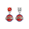 Detroit Pistons RED & CLEAR Swarovski Crystal Stud Rhinestone Earrings