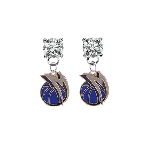 Dallas Mavericks CLEAR Swarovski Crystal Stud Rhinestone Earrings