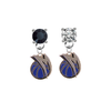 Dallas Mavericks BLACK & CLEAR Swarovski Crystal Stud Rhinestone Earrings