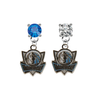 Dallas Mavericks Style 2 BLUE & CLEAR Swarovski Crystal Stud Rhinestone Earrings