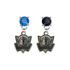 Dallas Mavericks Style 2 BLUE & BLACK Swarovski Crystal Stud Rhinestone Earrings