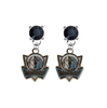 Dallas Mavericks Style 2 BLACK Swarovski Crystal Stud Rhinestone Earrings