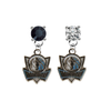 Dallas Mavericks Style 2 BLACK & CLEAR Swarovski Crystal Stud Rhinestone Earrings