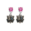 Dallas Mavericks Style 2 PINK Swarovski Crystal Stud Rhinestone Earrings
