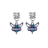 Charlotte Hornets CLEAR Swarovski Crystal Stud Rhinestone Earrings
