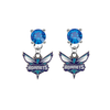 Charlotte Hornets BLUE Swarovski Crystal Stud Rhinestone Earrings