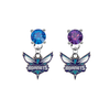 Charlotte Hornets BLUE & PURPLE Swarovski Crystal Stud Rhinestone Earrings