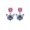 Charlotte Hornets PINK Swarovski Crystal Stud Rhinestone Earrings