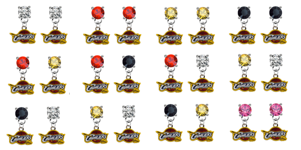 Cleveland Cavaliers NBA Swarovski Crystal Stud Rhinestone Earrings