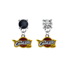Cleveland Cavaliers BLACK & CLEAR Swarovski Crystal Stud Rhinestone Earrings