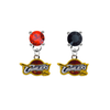 Cleveland Cavaliers RED & BLACK Swarovski Crystal Stud Rhinestone Earrings