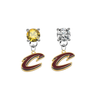 Cleveland Cavaliers Style 2 GOLD & CLEAR Swarovski Crystal Stud Rhinestone Earrings