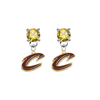 Cleveland Cavaliers Style 2 GOLD Swarovski Crystal Stud Rhinestone Earrings