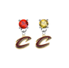 Cleveland Cavaliers Style 2 RED & GOLD Swarovski Crystal Stud Rhinestone Earrings