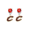 Cleveland Cavaliers Style 2 RED Swarovski Crystal Stud Rhinestone Earrings