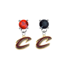 Cleveland Cavaliers Style 2 RED & BLACK Swarovski Crystal Stud Rhinestone Earrings