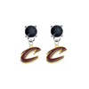 Cleveland Cavaliers Style 2 BLACK Swarovski Crystal Stud Rhinestone Earrings