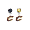 Cleveland Cavaliers Style 2 BLACK & GOLD Swarovski Crystal Stud Rhinestone Earrings