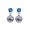 Philadelphia 76ers BLUE Swarovski Crystal Stud Rhinestone Earrings