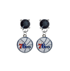 Philadelphia 76ers BLACK Swarovski Crystal Stud Rhinestone Earrings