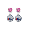Philadelphia 76ers PINK Swarovski Crystal Stud Rhinestone Earrings