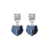 Memphis Grizzlies CLEAR Swarovski Crystal Stud Rhinestone Earrings