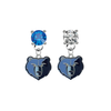 Memphis Grizzlies BLUE & CLEAR Swarovski Crystal Stud Rhinestone Earrings