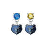 Memphis Grizzlies BLUE & GOLD Swarovski Crystal Stud Rhinestone Earrings