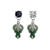 Milwaukee Bucks BLACK & CLEAR Swarovski Crystal Stud Rhinestone Earrings