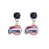 Los Angeles Clippers BLACK Swarovski Crystal Stud Rhinestone Earrings