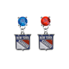 New York Rangers BLUE & RED Swarovski Crystal Stud Rhinestone Earrings