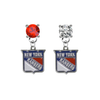 New York Rangers RED & CLEAR Swarovski Crystal Stud Rhinestone Earrings