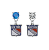 New York Rangers BLUE & CLEAR Swarovski Crystal Stud Rhinestone Earrings