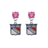 New York Rangers PINK Swarovski Crystal Stud Rhinestone Earrings