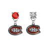 Montreal Canadiens RED & CLEAR Swarovski Crystal Stud Rhinestone Earrings