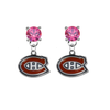 Montreal Canadiens PINK Swarovski Crystal Stud Rhinestone Earrings