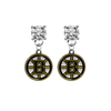 Boston Bruins CLEAR Swarovski Crystal Stud Rhinestone Earrings