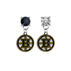 Boston Bruins BLACK & CLEAR Swarovski Crystal Stud Rhinestone Earrings