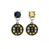Boston Bruins BLACK & GOLD Swarovski Crystal Stud Rhinestone Earrings