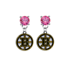 Boston Bruins PINK Swarovski Crystal Stud Rhinestone Earrings