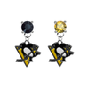 Pittsburgh Penguins BLACK & GOLD Swarovski Crystal Stud Rhinestone Earrings