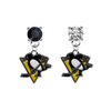 Pittsburgh Penguins BLACK & CLEAR Swarovski Crystal Stud Rhinestone Earrings