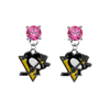 Pittsburgh Penguins PINK Swarovski Crystal Stud Rhinestone Earrings