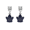 Toronto Maple Leafs CLEAR Swarovski Crystal Stud Rhinestone Earrings