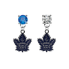 Toronto Maple Leafs BLUE & CLEAR Swarovski Crystal Stud Rhinestone Earrings