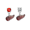 Detroit Red Wings RED & CLEAR Swarovski Crystal Stud Rhinestone Earrings