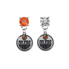 Edmonton Oilers ORANGE & CLEAR Swarovski Crystal Stud Rhinestone Earrings